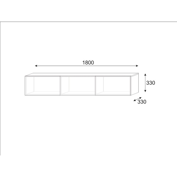 Тумба под ТВ подвесная Инфинити, 1800х330х330, Графит/Эйхория МДФ