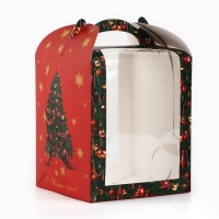 Складная коробка под маленький торт «Роскошная ёлка», 15 х 15 х 18 см, Новый год Складная коробка под маленький торт «Роскошная ёлка», 15 х 15 х 18 см, Новый год