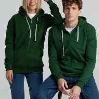 Толстовка с капюшоном на молнии Unit Siverga Heavy, темно-зеленая, размер S