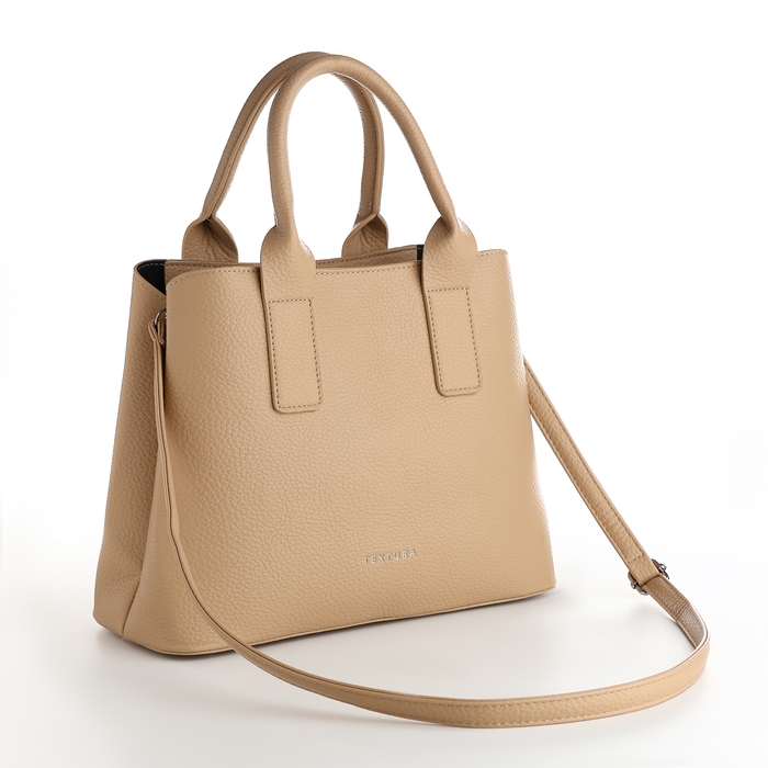 Сумка женская на молнии, TEXTURA, средний размер, цвет бежевый Сумка женская на молнии, TEXTURA, средний размер, цвет бежевый