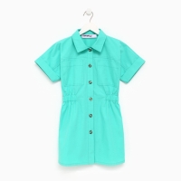 Платье детское с карманами KAFTAN, размер 30 (98-104 см), цвет зелёный