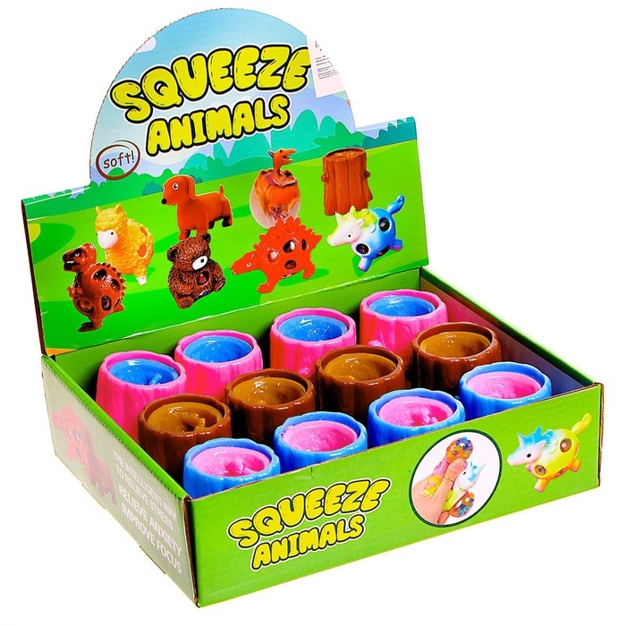 Мялка &laquo;Пенек с белочкой&raquo;, цвета МИКС