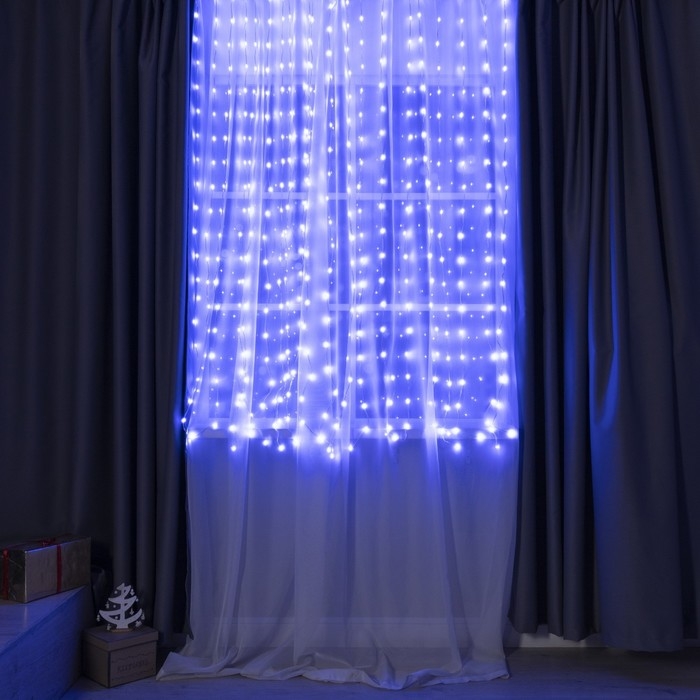 Умная гирлянда «Занавес» 2 × 2 м роса, IP20, серебристая нить, 400 LED, приложение, свечение RGB, USB Умная гирлянда «Занавес» 2 × 2 м роса, IP20, серебристая нить, 400 LED, приложение, свечение RGB, USB