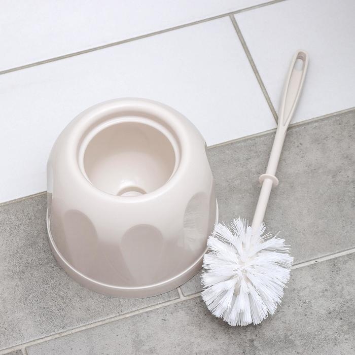 Ёршик для унитаза с подставкой, 16×16×36 см, цвет бежевый Ёршик для унитаза с подставкой, 16×16×36 см, цвет бежевый