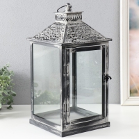 Подсвечник металл фонарь "Кружевные узоры" набор 2 шт 14х14х27 см, 20х20х40 см Подсвечник металл фонарь "Кружевные узоры" набор 2 шт 14х14х27 см, 20х20х40 см