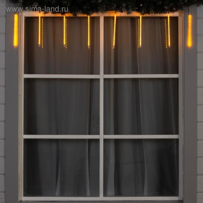 Гирлянда «Сосульки» 2.5 × 0.3 м, IP65, прозрачная нить, 192 LED, свечение жёлтое с эффектом стекания, 12 В Гирлянда «Сосульки» 2.5 × 0.3 м, IP65, прозрачная нить, 192 LED, свечение жёлтое с эффектом стекания, 12 В