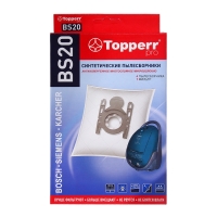 Синтетический пылесборник Тopperr BS 20 для пылесосов Bosch, Siemens, 4 шт. + 1 фильтр Синтетический пылесборник Тopperr BS 20 для пылесосов Bosch, Siemens, 4 шт. + 1 фильтр