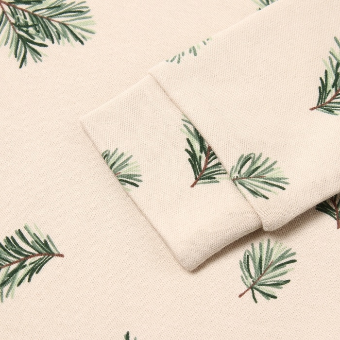 Комбинезон  с шапочкой Крошка Я "Еловые веточки", рост 68-74 см, бежевый