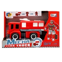 Конструктор винтовой &laquo;Пожарная&raquo;, 2 в 1 робот-машина