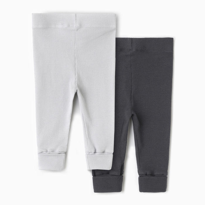 Комплект леггинсов детских MINAKU: Basic Line BABY, цвет светло-серый/графитовый, рост 62-68 1030348