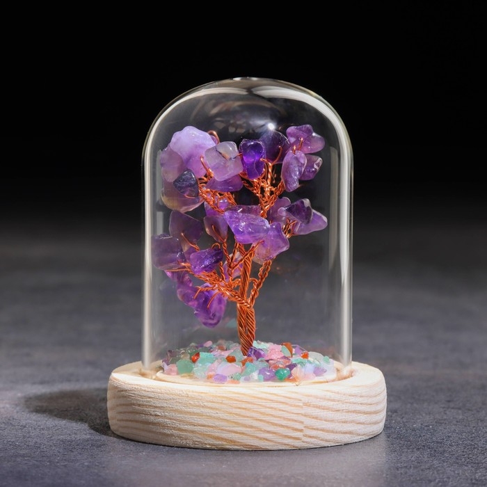 Сувенир в куполе Сувенир в куполе "Дерево Мудрости. Аметист", натуральный камень, 10 х 7 см