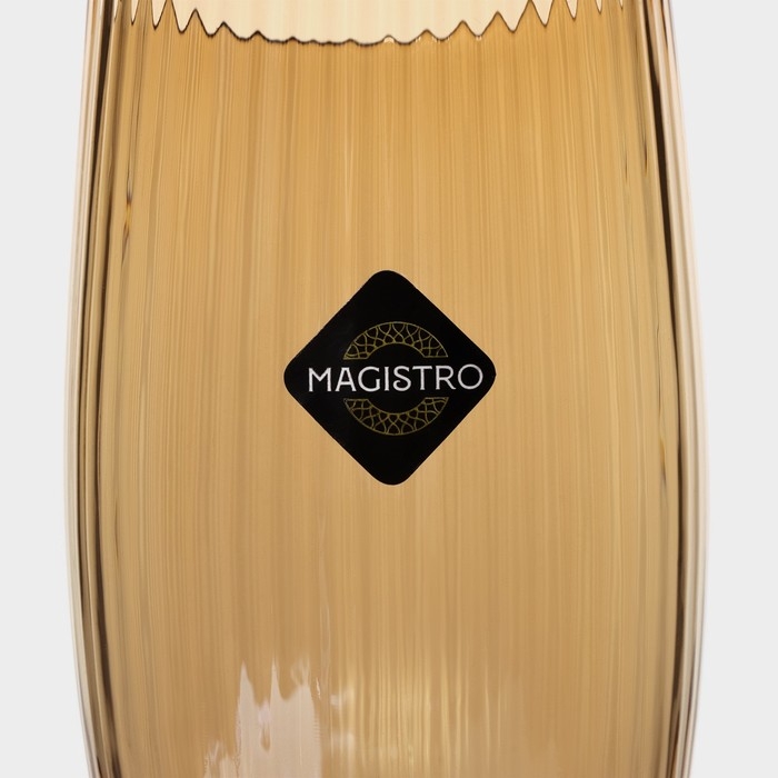 Набор бокалов для шампанского стеклянный Magistro «Иллюзия», 180 мл, 5,5×27,5 см, 2 шт, цвет золотой Набор бокалов для шампанского стеклянный Magistro «Иллюзия», 180 мл, 5,5×27,5 см, 2 шт, цвет золотой
