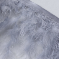 Тесьма с перьями индюка, 13-17 см, 5 &plusmn; 0,5 м, цвет светло-серый