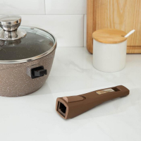 Ковш «Гранит Brown», 1,7 л, съёмная ручка, стеклянная крышка, антипригарное покрытие, цвет коричневый Ковш «Гранит Brown», 1,7 л, съёмная ручка, стеклянная крышка, антипригарное покрытие, цвет коричневый