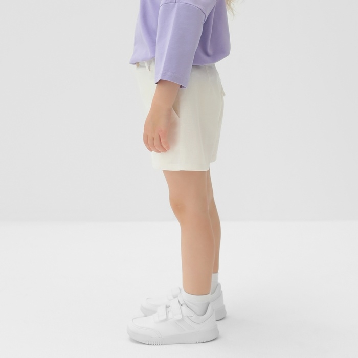 Шорты детские MINAKU: Cotton Collection цвет белый, рост 128