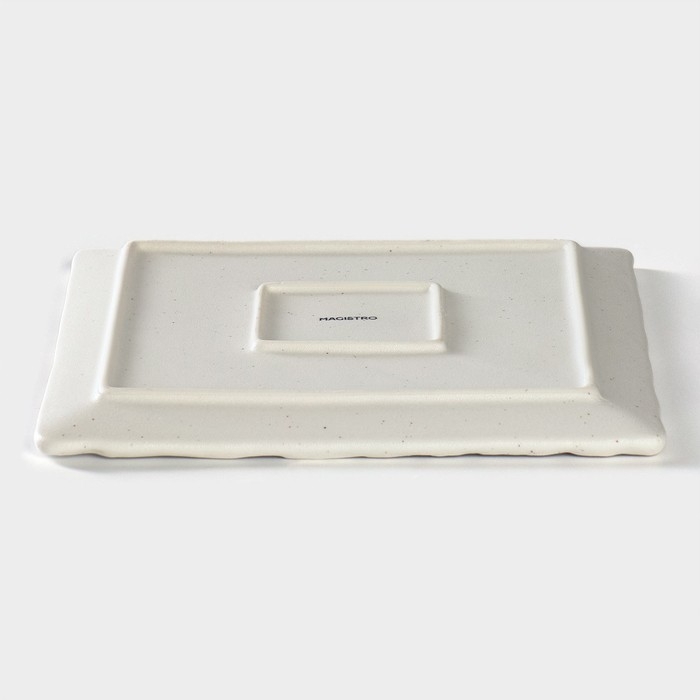 Блюдо фарфоровое для подачи Magistro Slate, 21&times;1,6 см, цвет белый