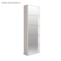 Обувница Родная 5 ящиков с зеркалом, 600х230х1780, Белый