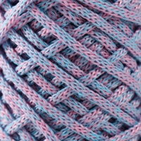 Шнур для вязания 35% хлопок,65% полипропилен 3 мм 85м/160&plusmn;10 гр (Голубой/розовый)