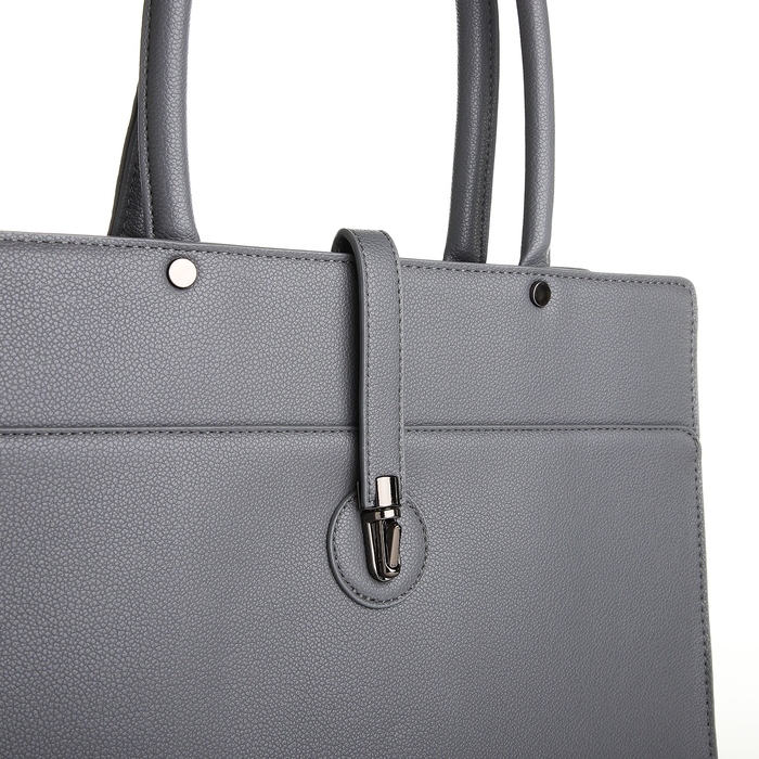 Сумка женская тоут, на молнии, цвет серый