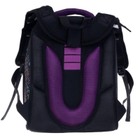 Рюкзак каркасный школьный 38 х 30 х 16 см, эргономичная спинка, Stavia "Авокадо", чёрный/сиреневый