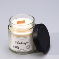 Свеча ароматическая из соевого воска в банке, 150 г, лаванда