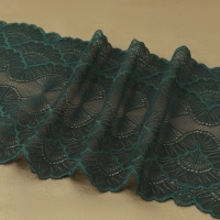 Кружевная эластичная ткань, 180 мм × 2,7 ± 0,5 м, цвет изумрудный Кружевная эластичная ткань, 180 мм × 2,7 ± 0,5 м, цвет изумрудный