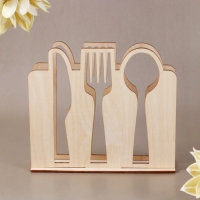 Салфетница деревянная &laquo;Столовые приборы&raquo;, 16х14 см