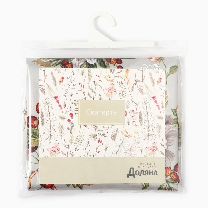 Скатерть Доляна "Цветочный день" 145х300 см, 100% п/э