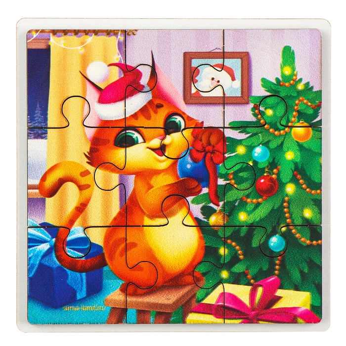 Дервянные пазлы на новый год &laquo;Подготовка к празднику&raquo;