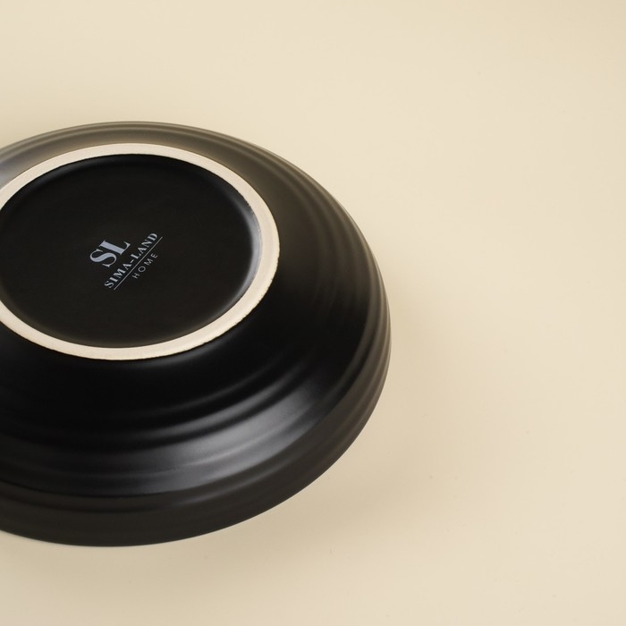 Набор тарелок фарфоровых глубоких SL Home «Дарк», d=18,5 см,цвет чёрный Набор тарелок фарфоровых глубоких SL Home «Дарк», d=18,5 см,цвет чёрный