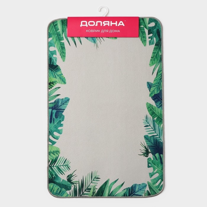 Коврик для дома Доляна &laquo;Тропики&raquo;, 50&times;80 см, цвет зелёный, форма МИКС