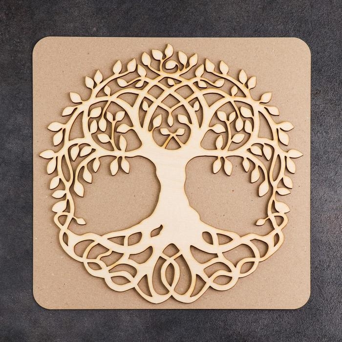 Заготовка-основа для панно Заготовка-основа для панно "Дерево в круге" в рамке, с подложкой