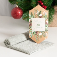 Полотенце махровое Этель "Новогодний букет" 30х30 см, 100% хл 340 г/м2 Полотенце махровое Этель "Новогодний букет" 30х30 см, 100% хл 340 г/м2