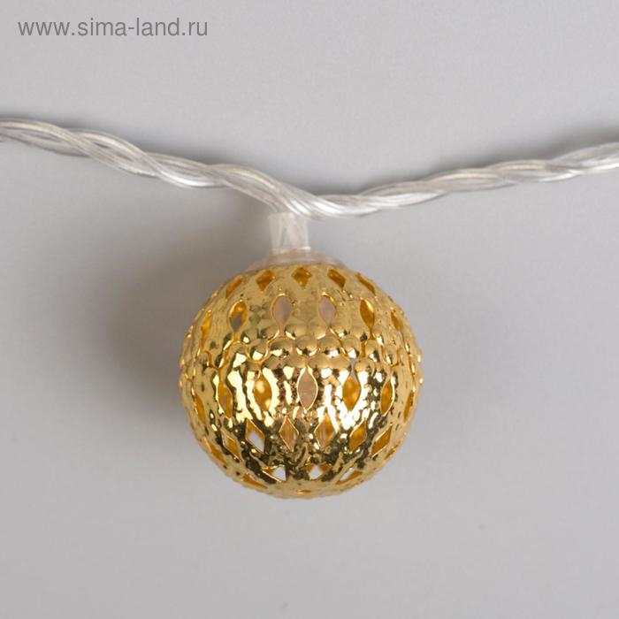 Гирлянда «Нить» 4 м с насадками «Шарик с узором», IP20, прозрачная нить, 20 LED, свечение тёплое белое, 8 режимов, 220 В Гирлянда «Нить» 4 м с насадками «Шарик с узором», IP20, прозрачная нить, 20 LED, свечение тёплое белое, 8 режимов, 220 В