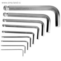 Набор ключей шестигранных ТУНДРА, с шаром, CrV, 1.5 - 10 мм, 9 шт.