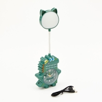 Часы с подсветкой "Динозавр" детские, фигурные, плавный ход, на батарейках 2АА