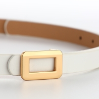 Ремень женский, ширина 1,6 см, пряжка металл, цвет белый