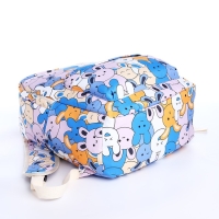 Рюкзак школьный из текстиля на молнии, 3 кармана, пенал, цвет голубой/разноцветный