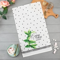 Полотенце кухонное Доляна Enjoy every moment, 35х60 см, 100% хлопок, 160г/м2 Полотенце кухонное Доляна Enjoy every moment, 35х60 см, 100% хлопок, 160г/м2