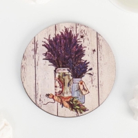 Подставка под горячее сувенирная "Лавандовый букет" D=9 см Подставка под горячее сувенирная "Лавандовый букет" D=9 см