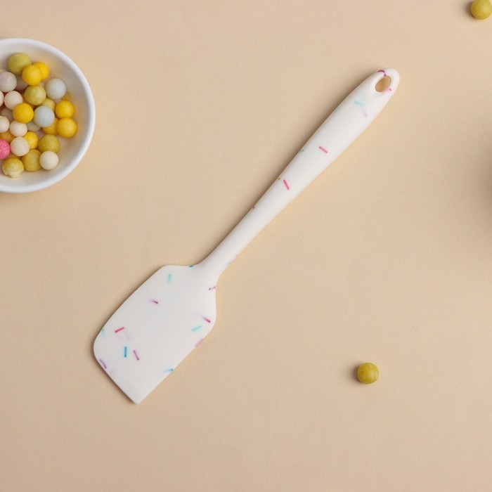 Лопатка Доляна &laquo;Конфетти&raquo;, силикон, 20,5 см, цвет белый
