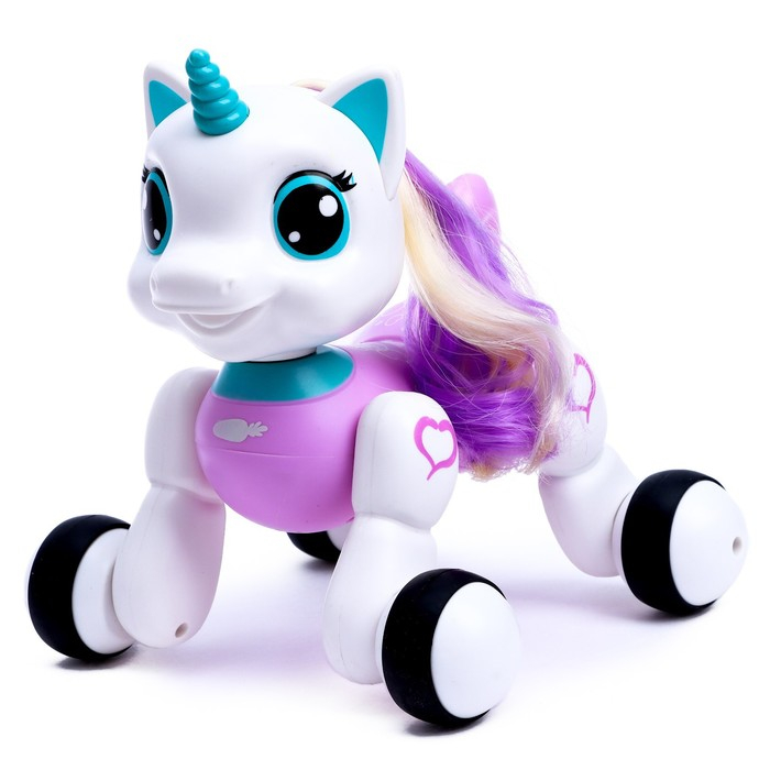 Робот единорог &laquo;Мой любимый питомец&raquo; IQ BOT, на пульте управления, интерактивный: звук, сенсорный, на аккумуляторе, фиолетовый