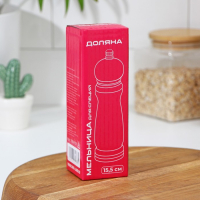 Мельница для специй Доляна, 15,5 см, металлический механизм, светлое дерево Мельница для специй Доляна, 15,5 см, металлический механизм, светлое дерево