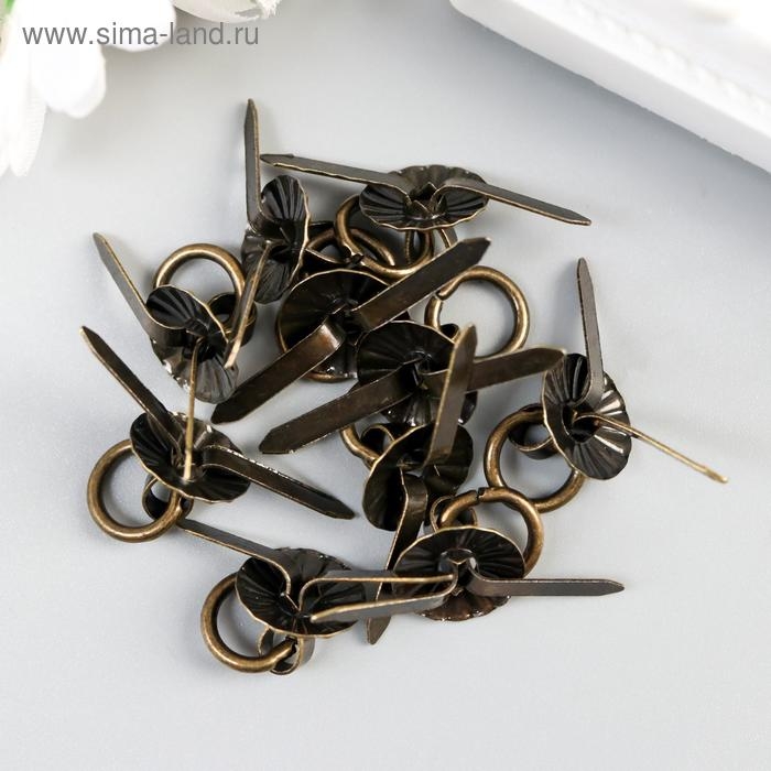 Ручка для шкатулки металл "Молоточек" бронза набор 10 шт С183 1,2х1,2 см