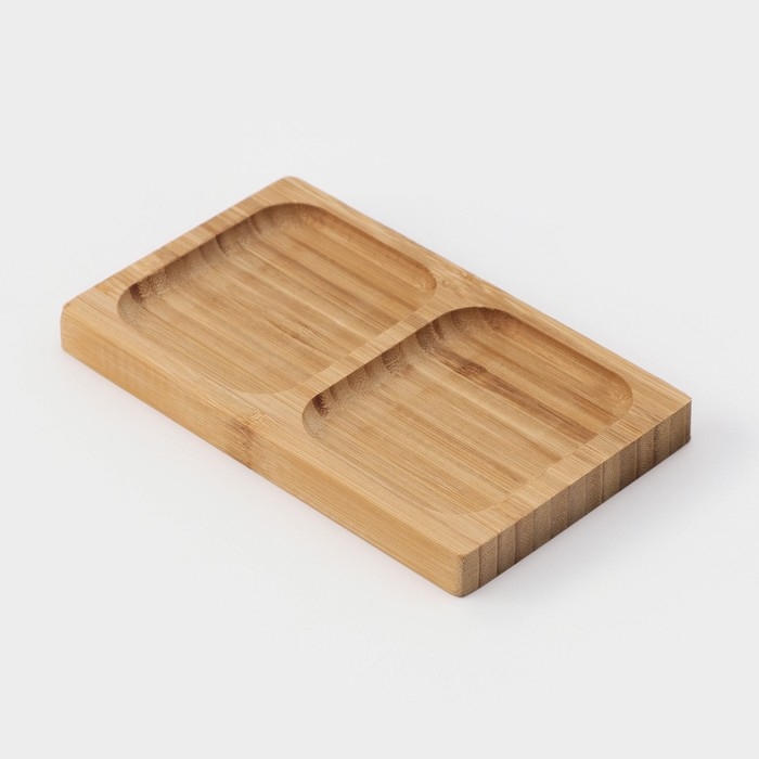 Менажница Striata, 2 секции, 17&times;9,5 см, цвет бежевый