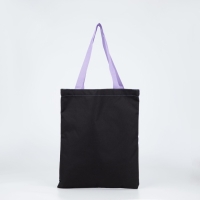 Шопер &laquo;Милый пёсик&raquo;, без молнии, без подклада, цвет чёрный/сиреневый