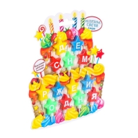 Свечи для торта звездочки &laquo; С днем рождения &raquo;, 18,5 х 7,5 см