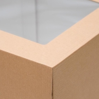 Кондитерская упаковка с окном, крафт, 30 х 30 х 30 см , набор 5 шт.