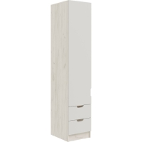 Пенал с ящиком Юниор-4, 400х510х2000, Шарли белый/Дуб крафт белый Пенал с ящиком Юниор-4, 400х510х2000, Шарли белый/Дуб крафт белый