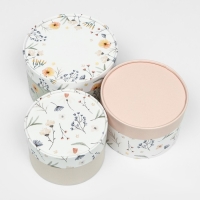 Набор шляпных коробок 3 в1  "Ассорти из цветов", завальцованная, 16 х 10,14 х 9, 13 х 8,5 см